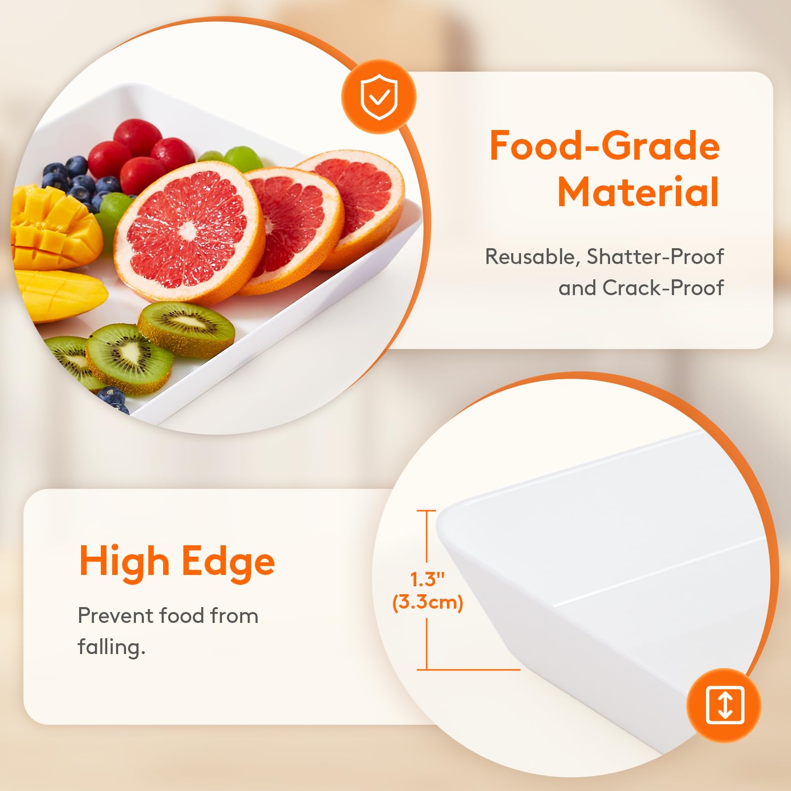 Lifewit bandeja apta para servir alimentos calientes hasta 70 grados.