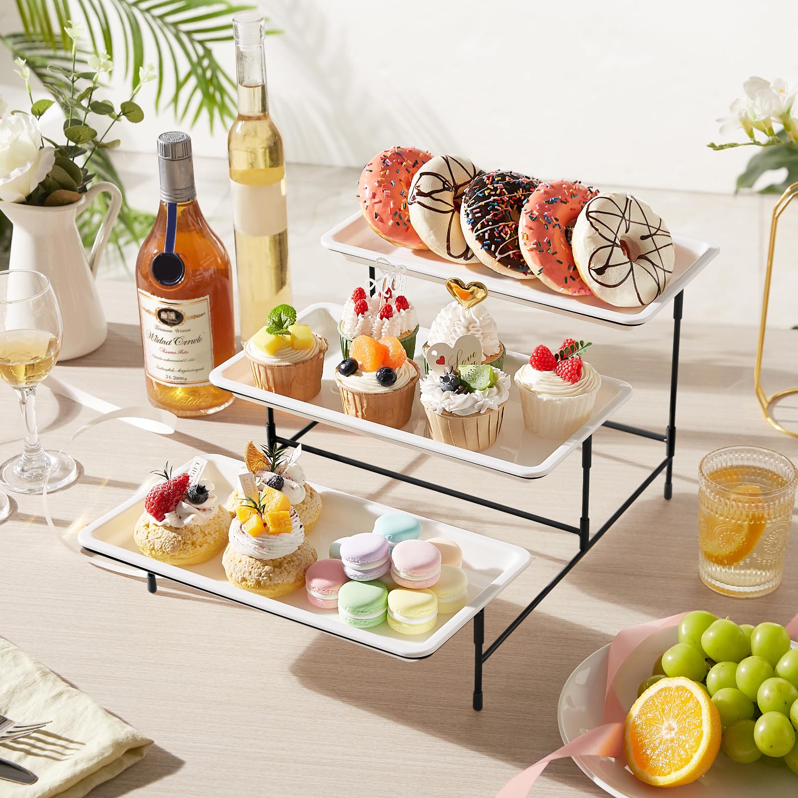 Lifewit soporte de metal negro plegable, estable para fiestas.