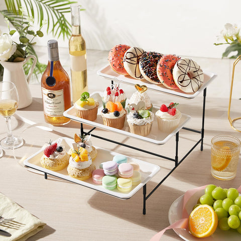 Lifewit soporte de metal negro plegable, estable para fiestas.