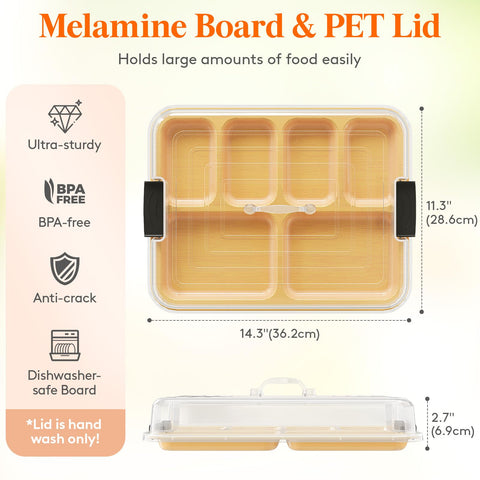 Lifewit tapa transparente con asa para transportar fácilmente la charcutería.