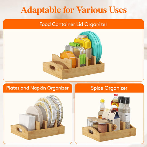 Lifewit con 5 compartimentos para clasificar tapas y bandejas.