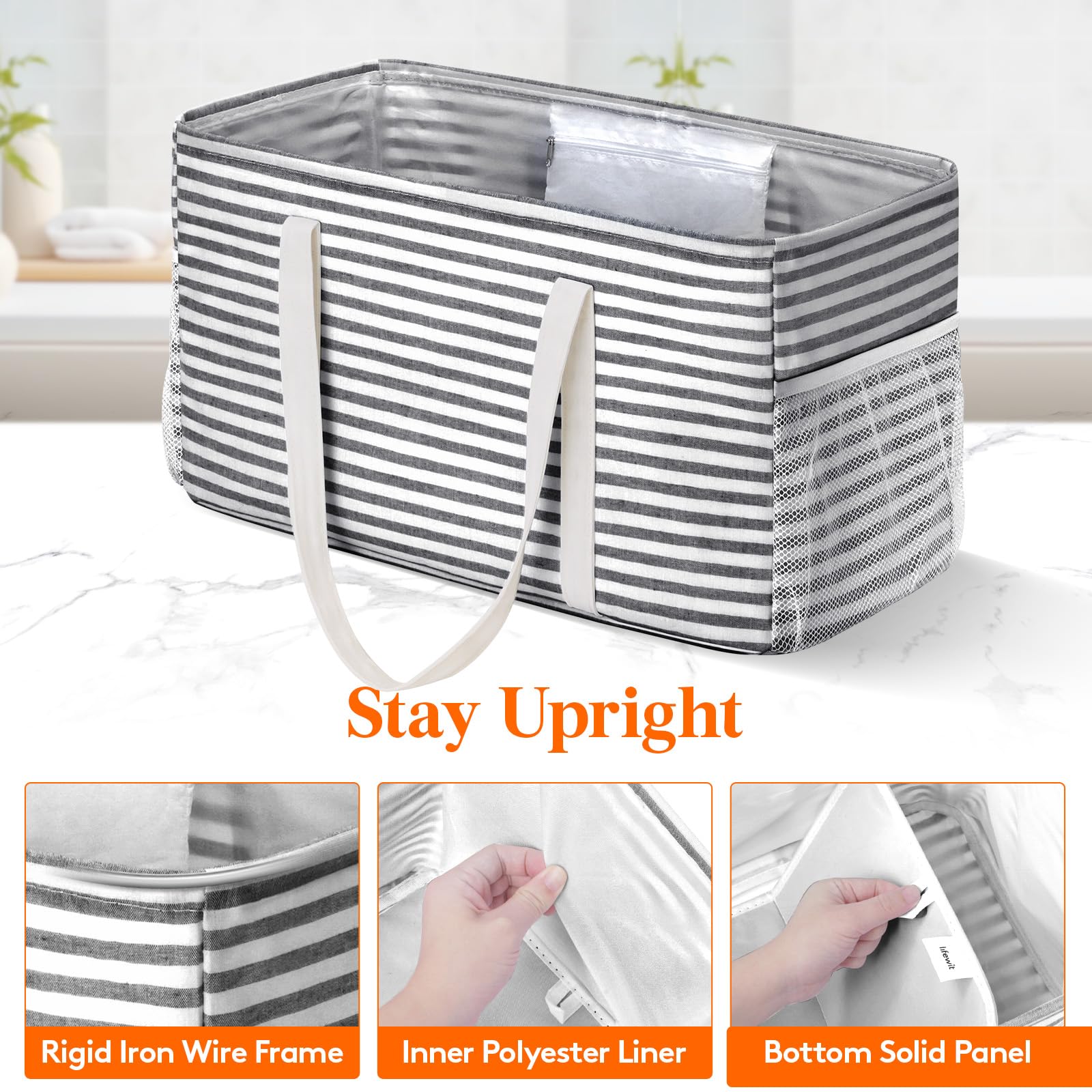 Lifewit bolsa extragrande de 46 litros ideal para mercados y actividades