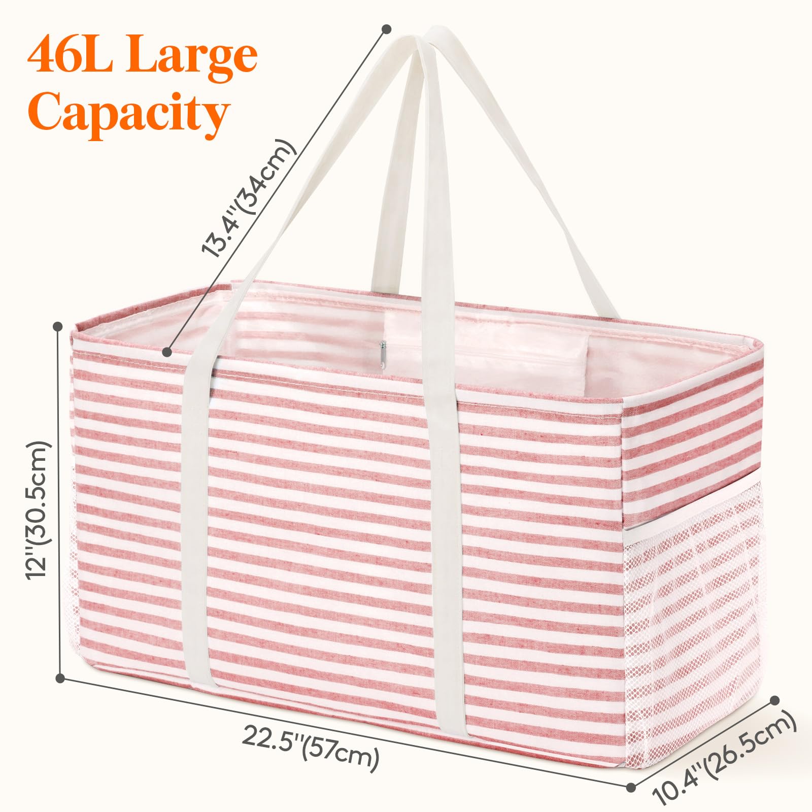 Lifewit tote grande 46l, amplio espacio para provisiones