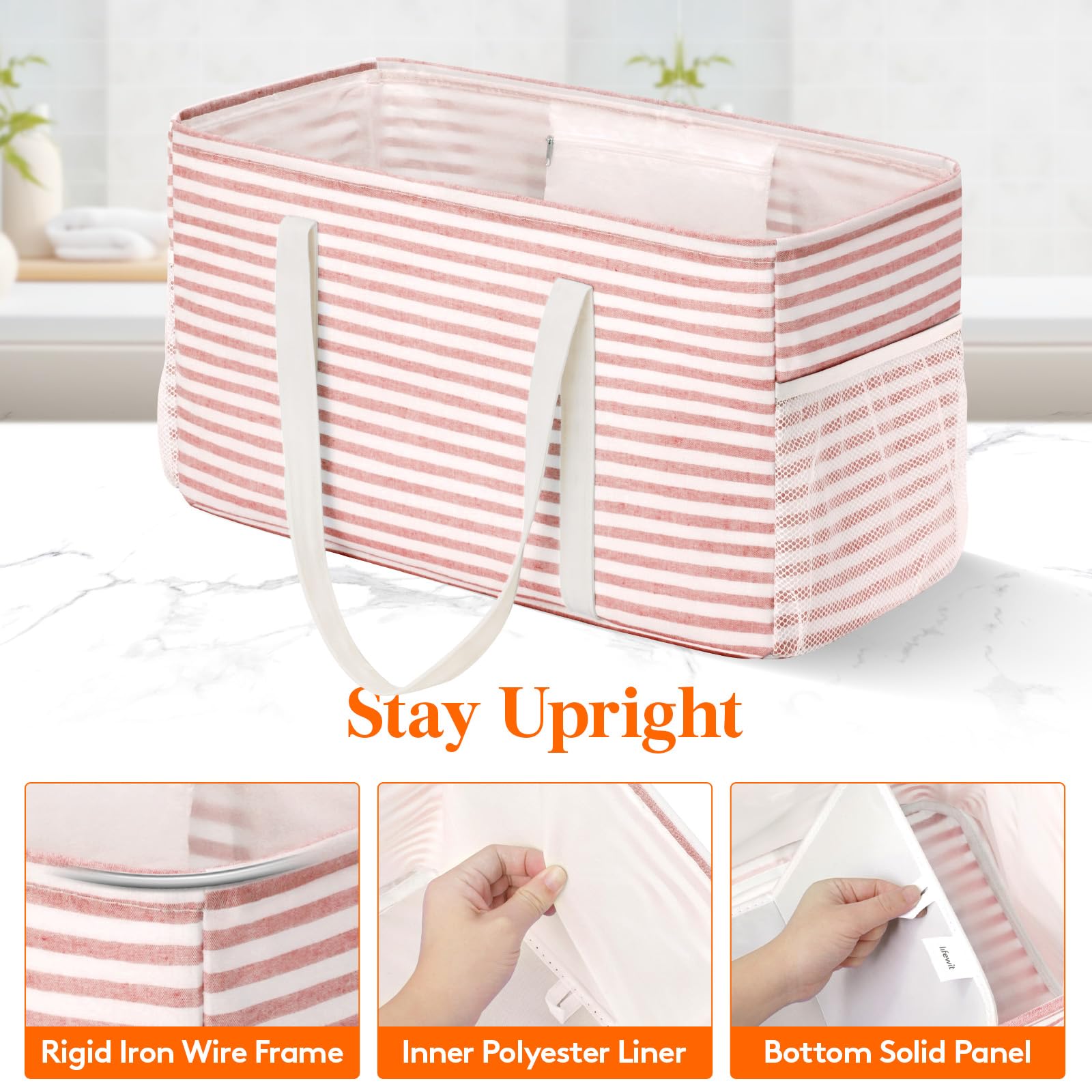 Lifewit Tote Grande, interior con mallas y bolsillos para organización.
