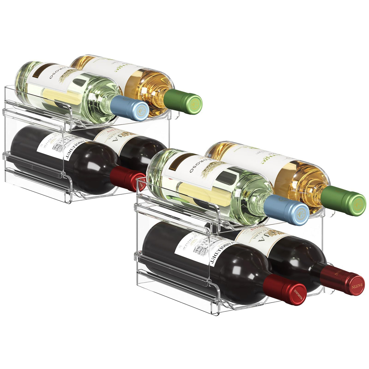 Lifewit estante apilable para refrigerador, capacidad para 8 botellas de vino.