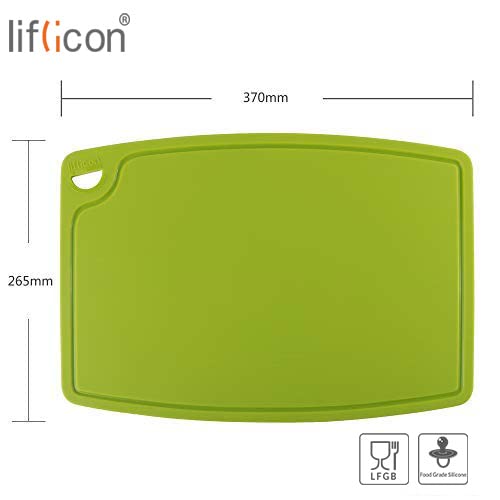 Tabla de silicona Liflicon, flexible para transferir ingredientes sin derrames.