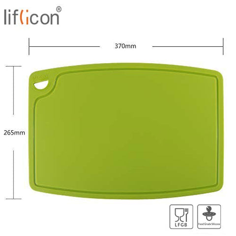 Tabla de silicona Liflicon, flexible para transferir ingredientes sin derrames.