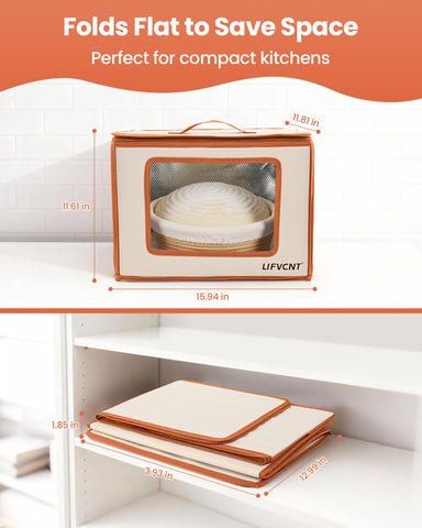 LIFVCNT: bandeja de agua integrada para mantener humedad ideal durante fermentación del pan.