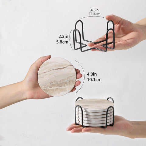 LIFVER posavasos ceramico con base de corcho evitan deslizamientos