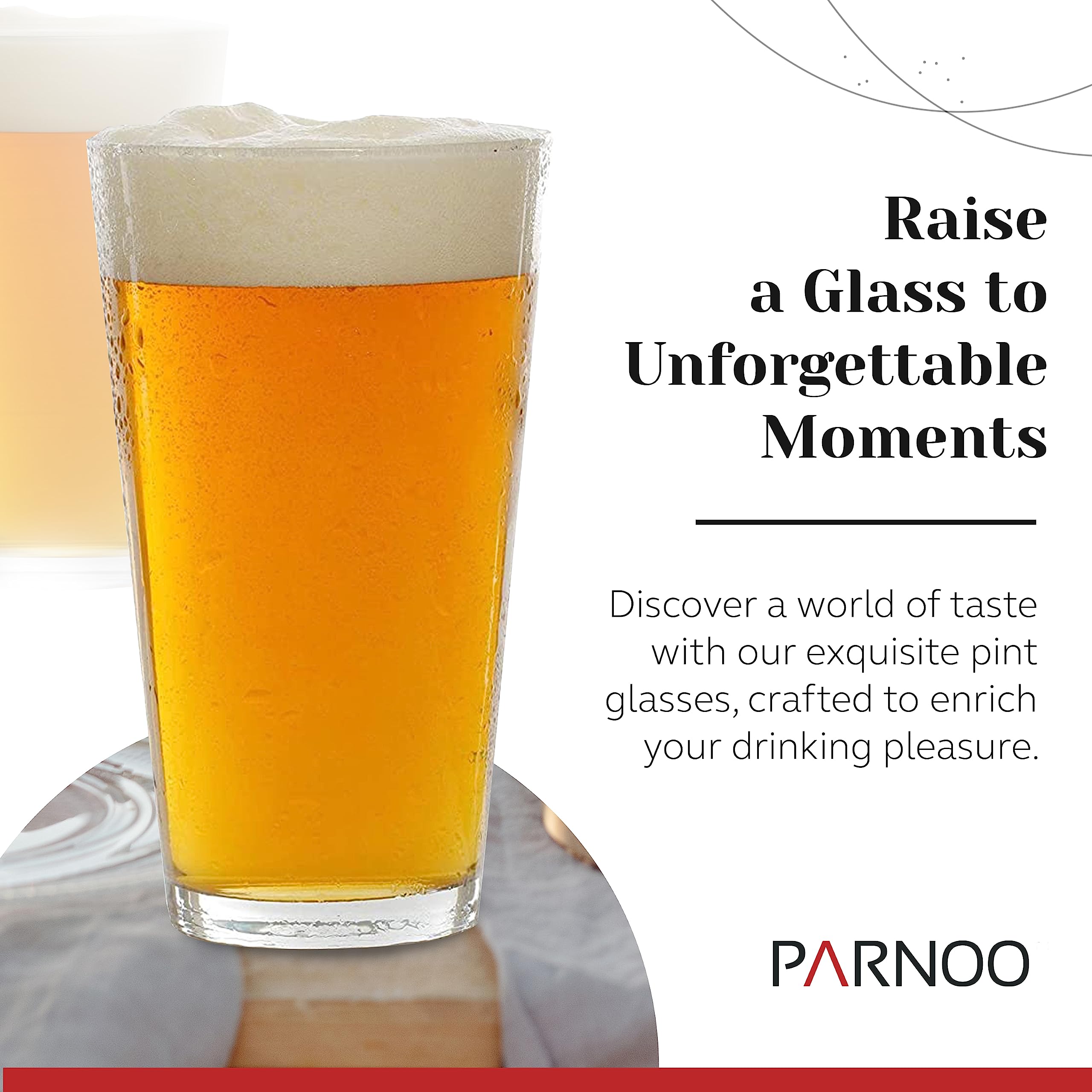 Light In The Dark vaso pint cristal claro para cócteles y bebidas