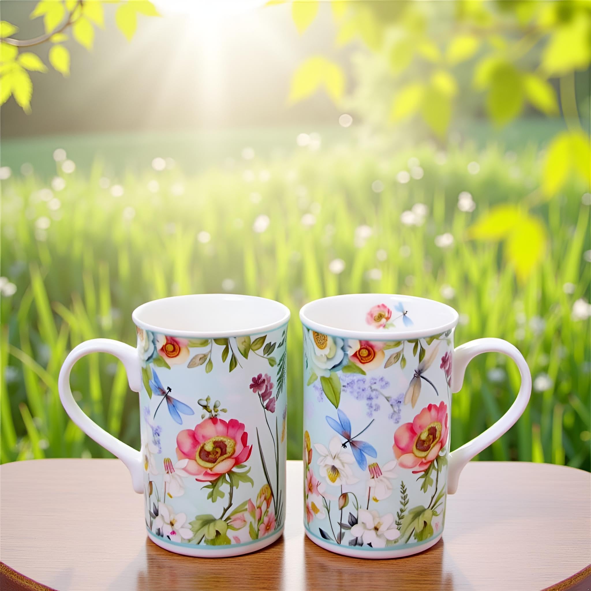 Lightahead tazas compatibles con microondas y lavavajillas en porcelana ósea