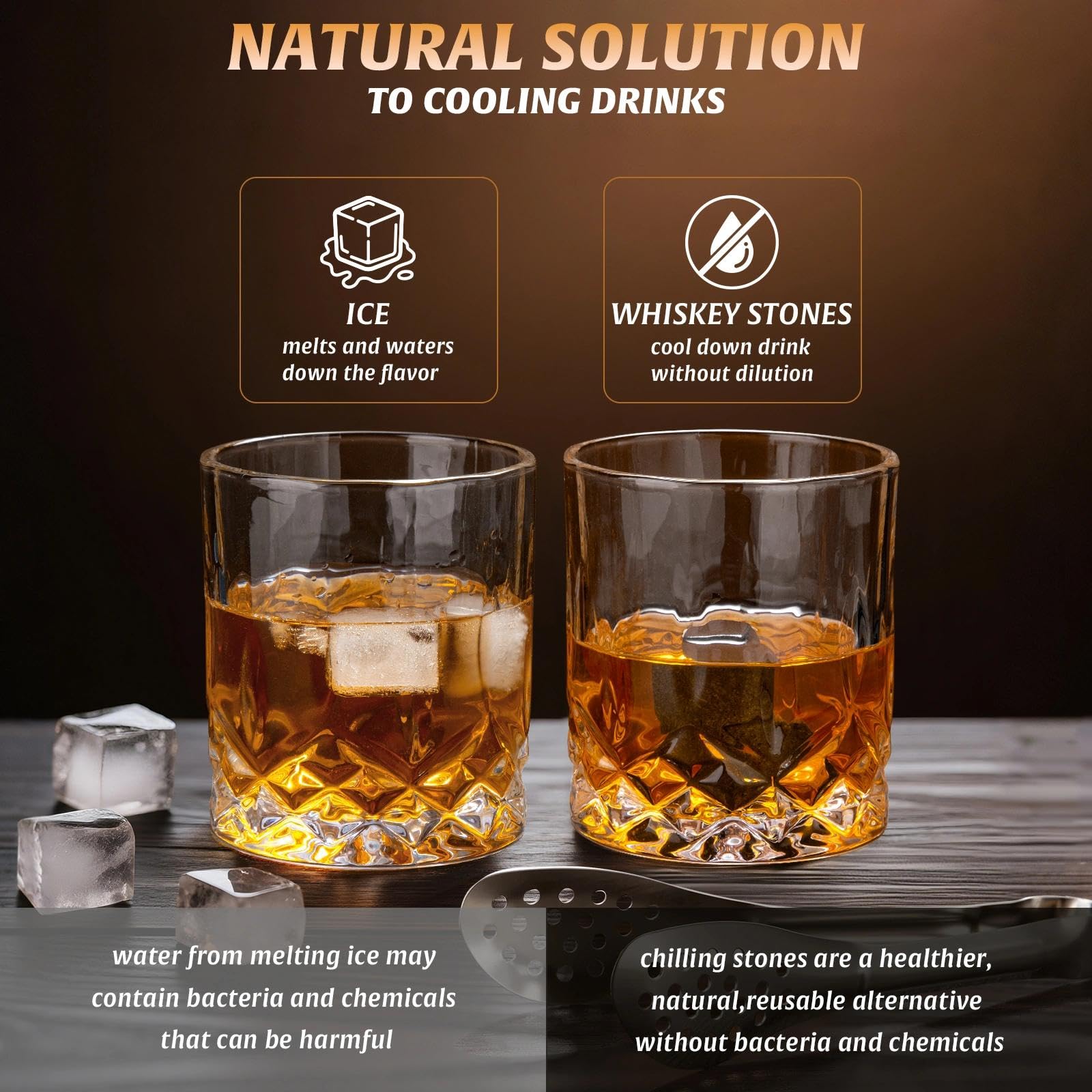 Piedras-refrigerantes LIGHTEN LIFE Whisky para enfriar sin diluir.