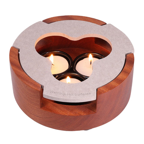 Lightzz base calienta-tetera de madera, soporte estable para mantener caliente.