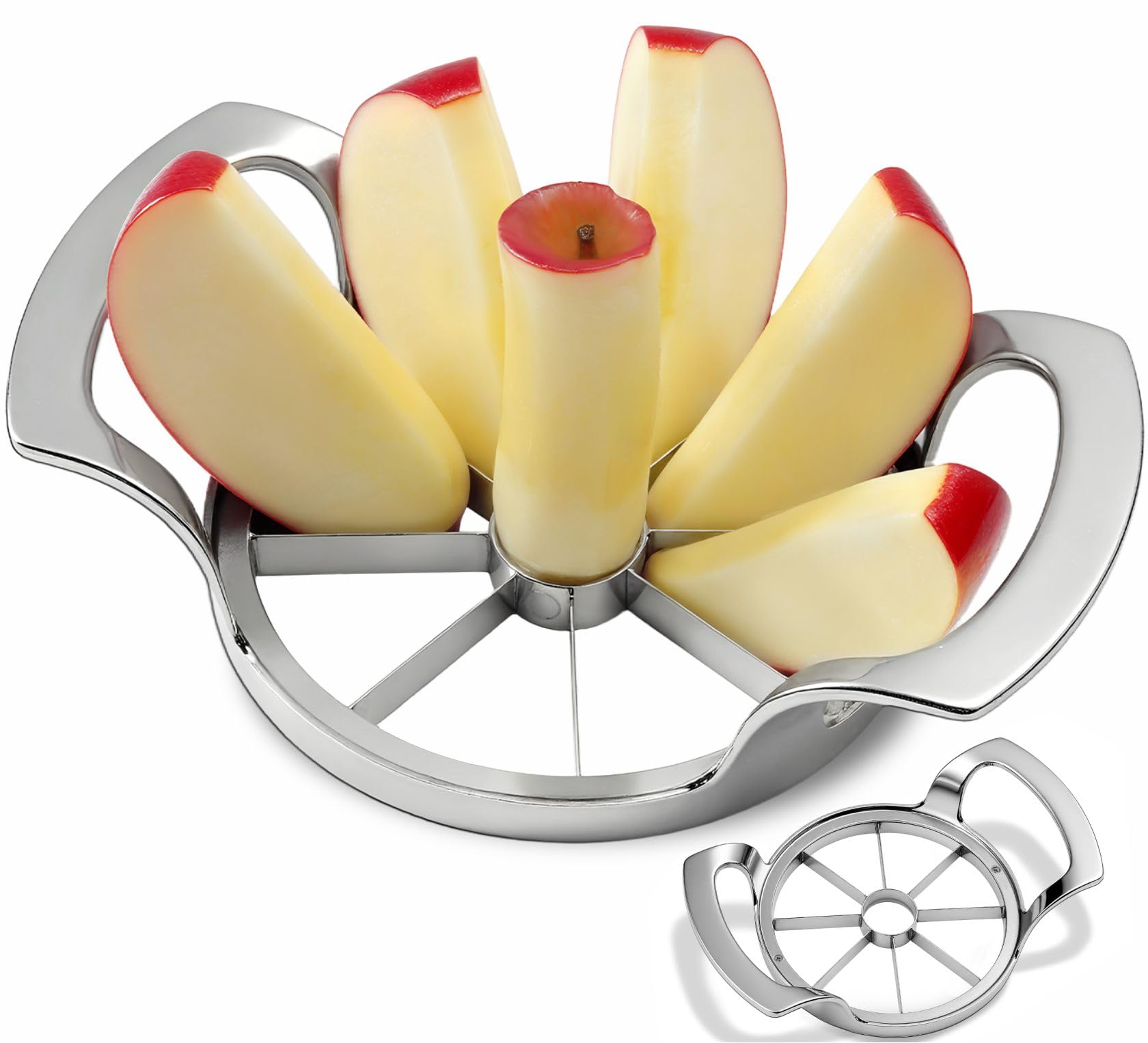 LIIGEMI cortador de core de manzana con 8 hojas para cortar en una sola pasada.