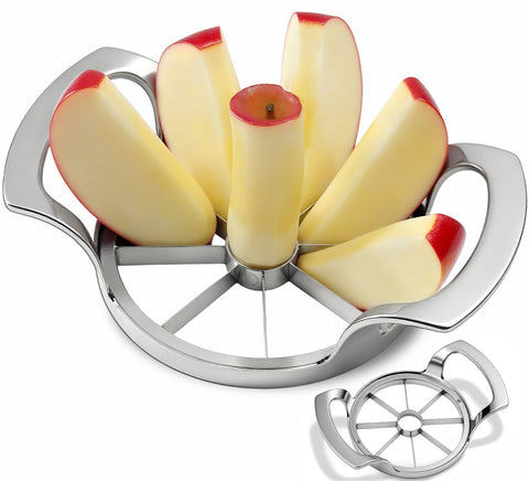 LIIGEMI cortador de core de manzana con 8 hojas para cortar en una sola pasada.