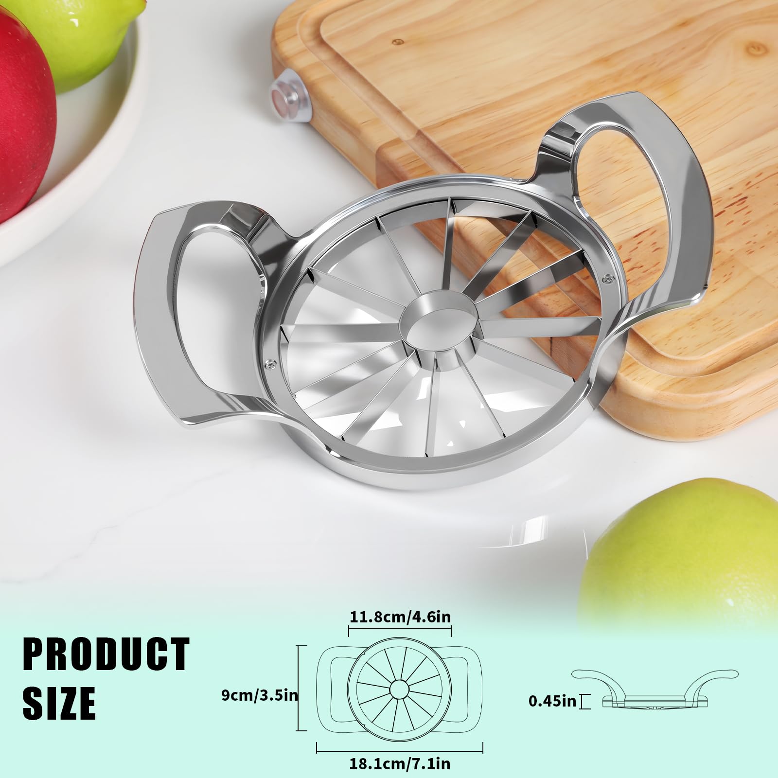 LIIGEMI Cortador de manzana: mango ergonómico para uso cómodo.