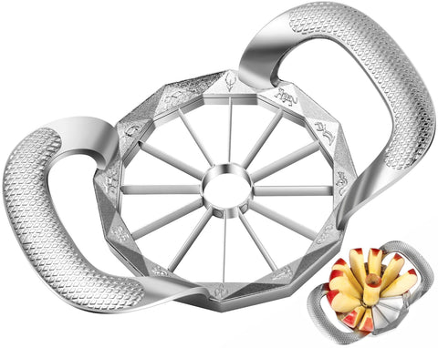 LIIGEMI cortador de manzanas 12 rodajas, acero inoxidable para cortes rápidos.