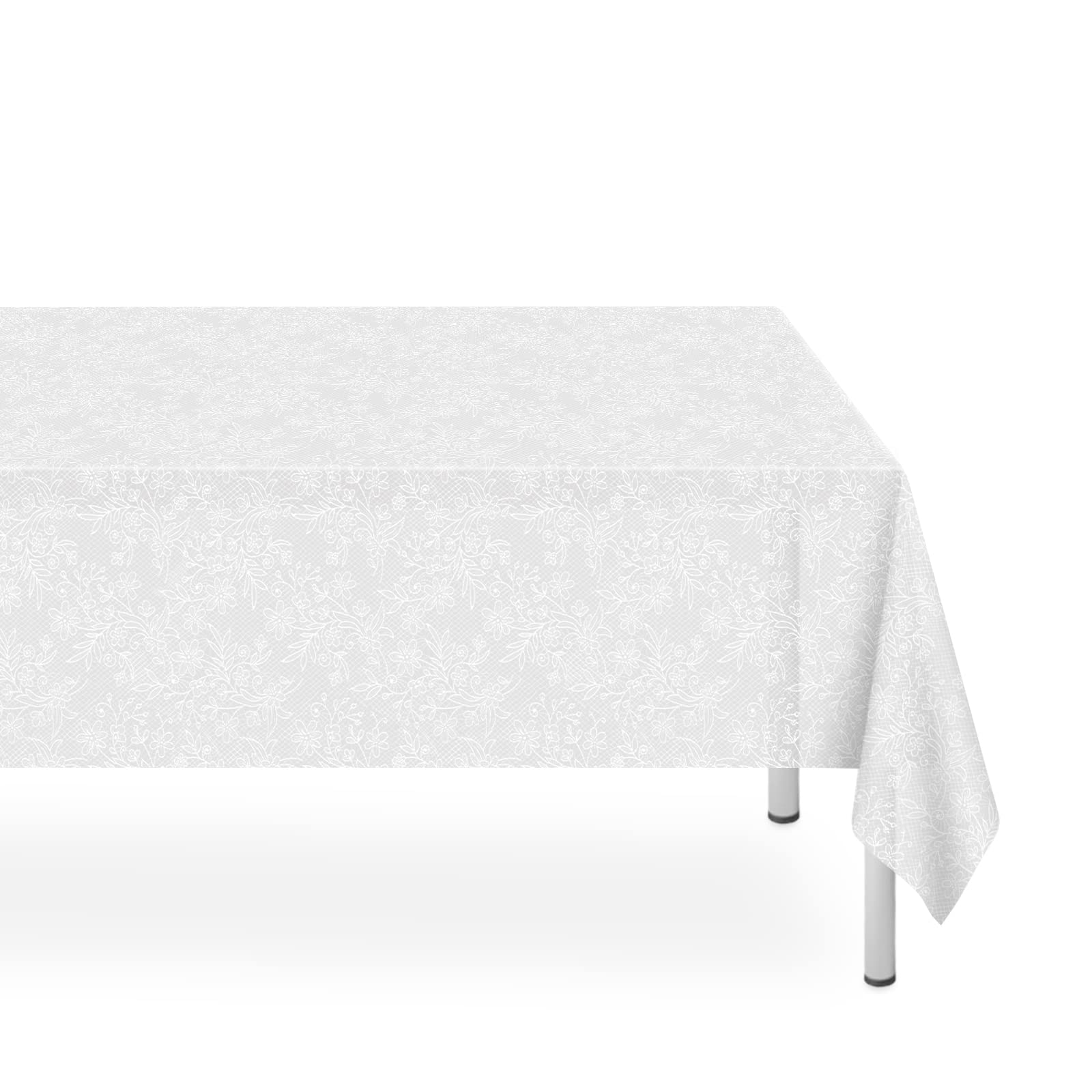 LIKAJON mantel plástico blanco 54x108 para mesa de 8 pies.