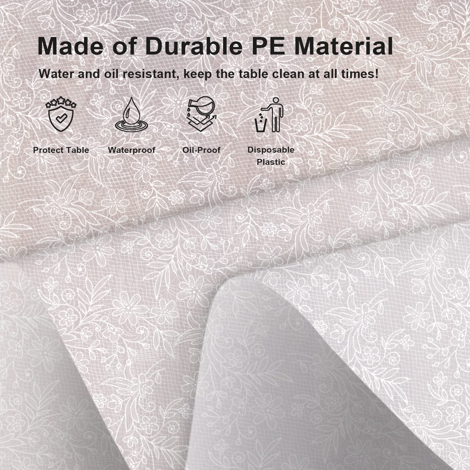 LIKAJON mantel plástico para interiores y exteriores, fácil limpieza.
