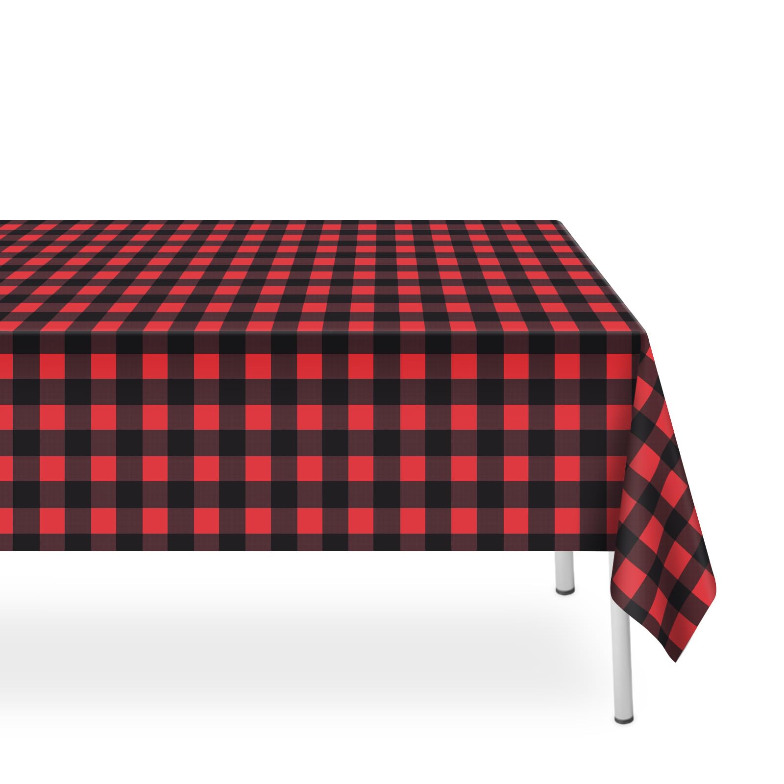 LIKAJON mantel rojo y negro gingham para fiestas protege la mesa