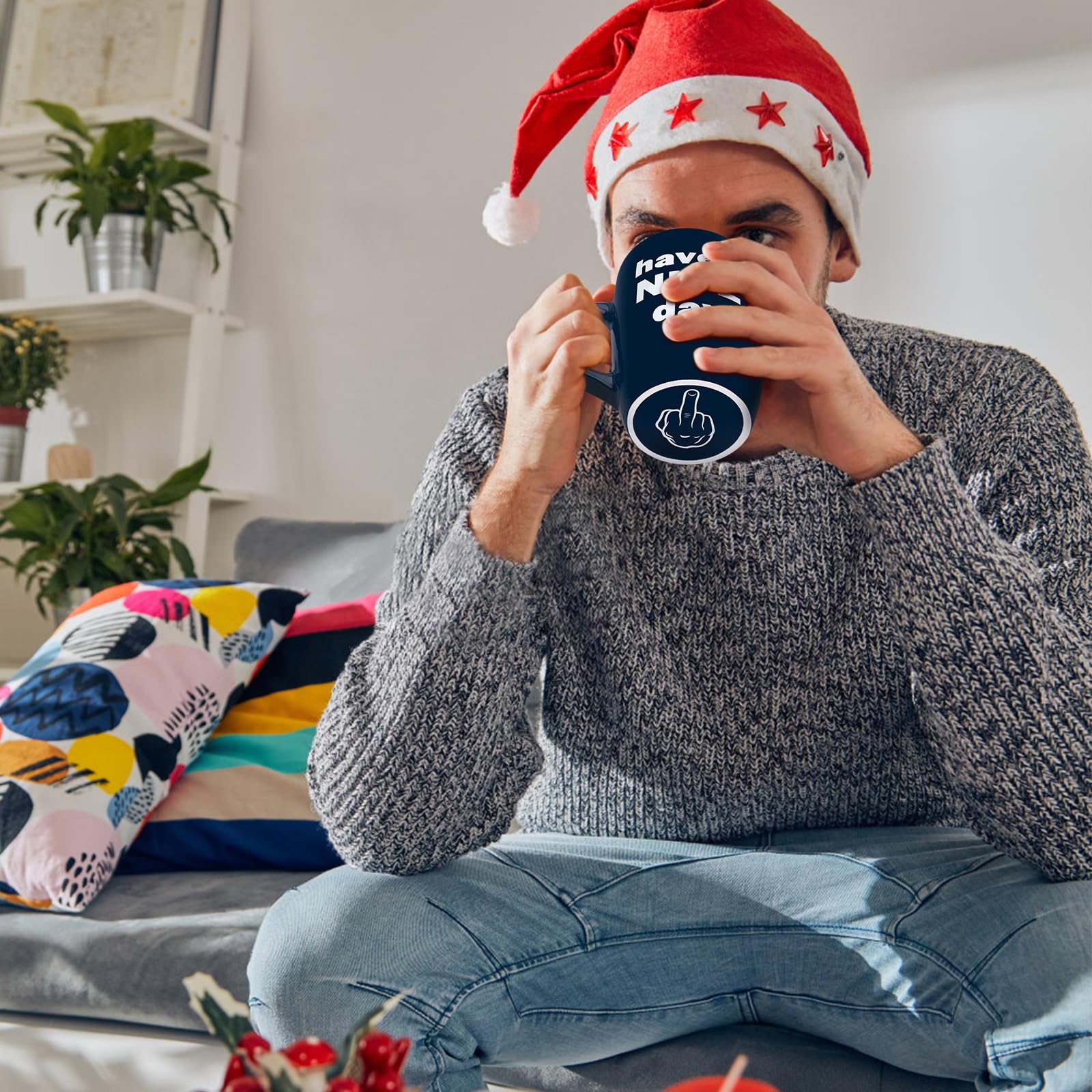 Taza Likeny 13oz gran capacidad para café, té o bebidas.