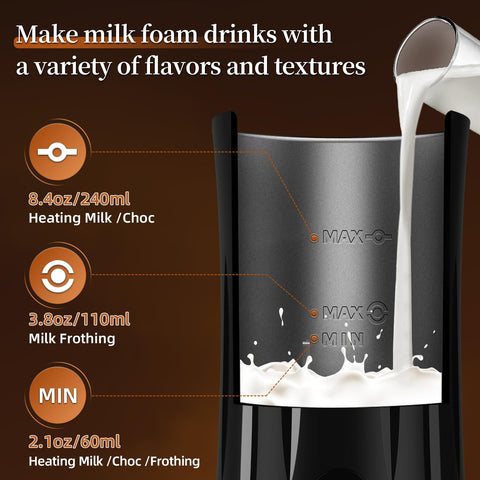 Liksiy espumador de leche produce espuma fría para cafés helados.