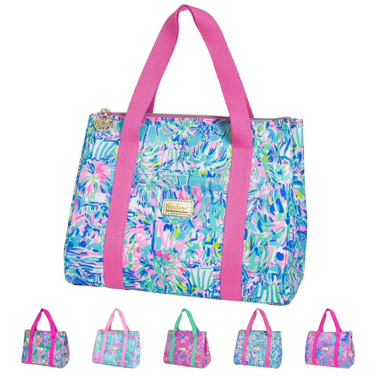Bolsa Lilly Pulitzer Cabana Cocktail, frontal, ideal para llevar comidas y meriendas con estilo.