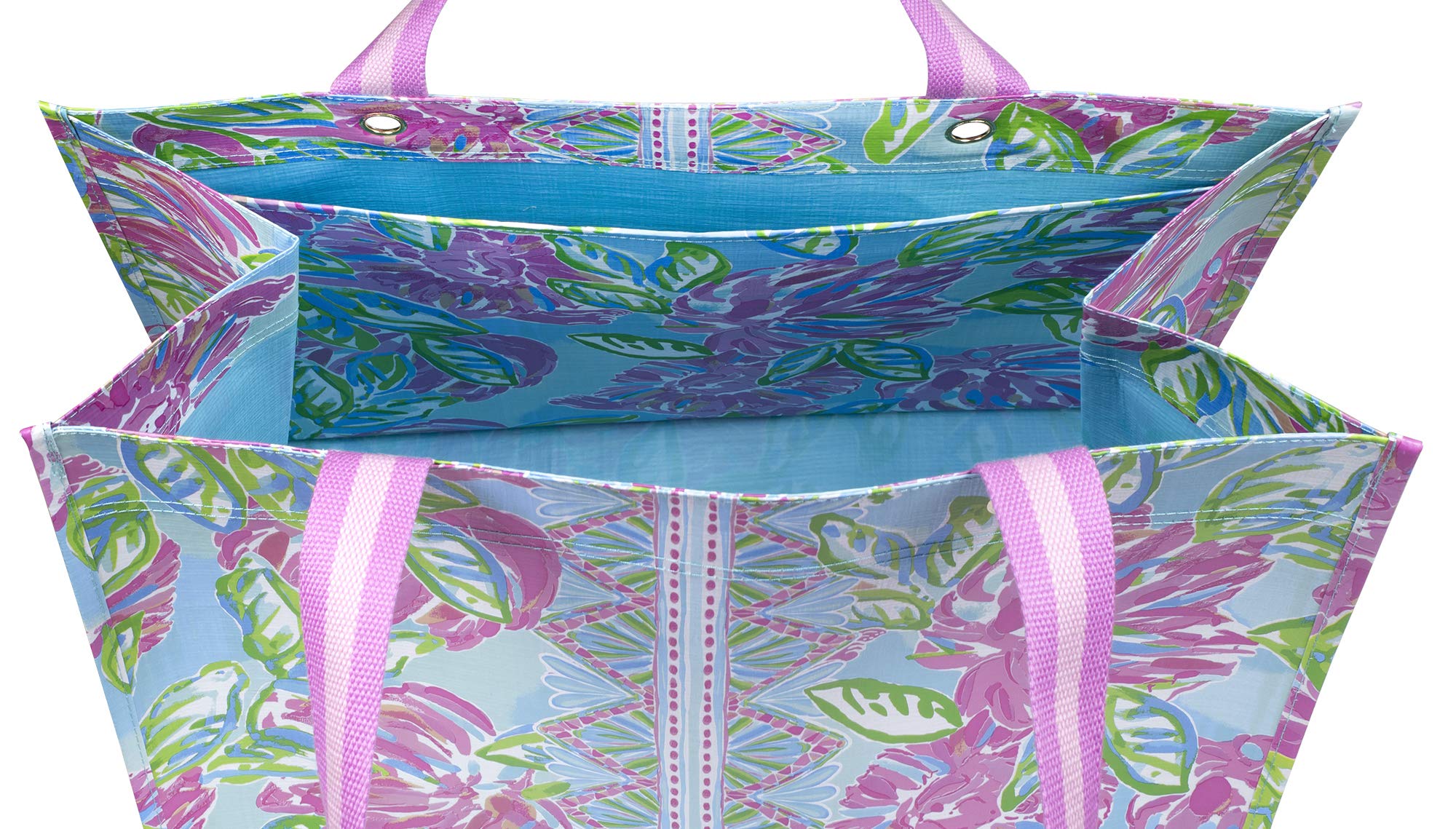 Lilly Pulitzer Bolso de mercado XL, apertura amplia para carga fácil.