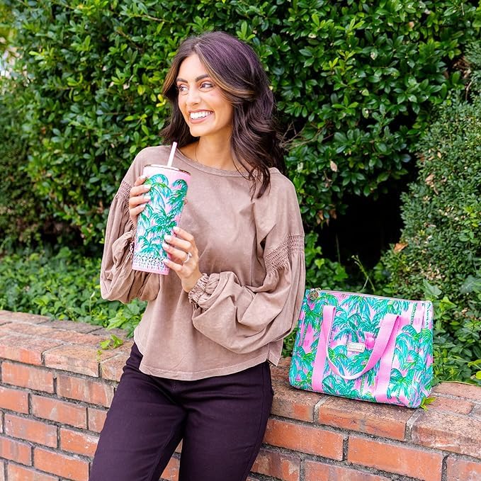 Fiambrera Lilly Pulitzer de gran capacidad para meriendas y comida.