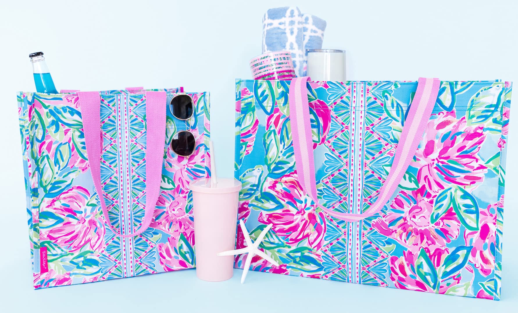 Lilly Pulitzer Uso multipropósito: bolsa de playa, compras y viaje.