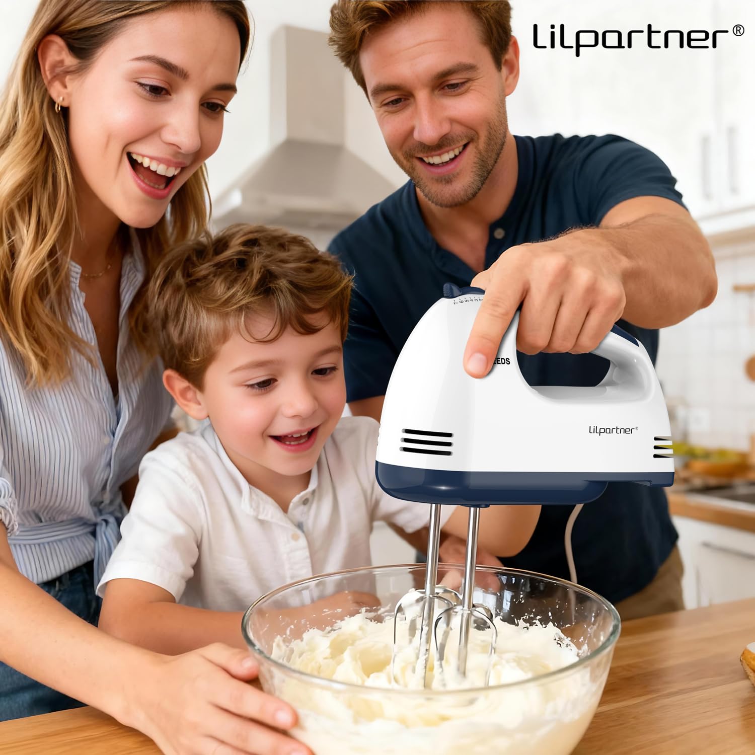 LILPARTNER batidora de mano con motor de cobre para mayor durabilidad.