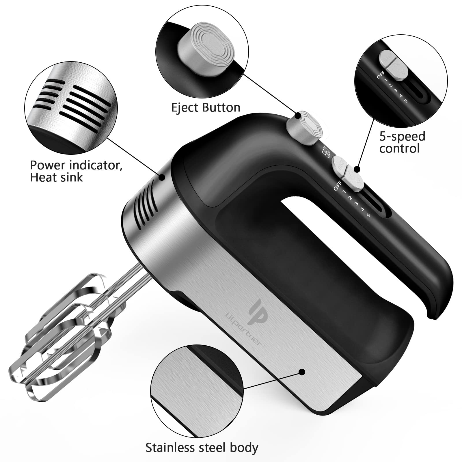 LilPartner taza con escala integrada para medir ingredientes al mezclar.