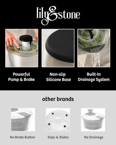 Lily-Stone, tazón para servir, acabado inoxidable y práctico.