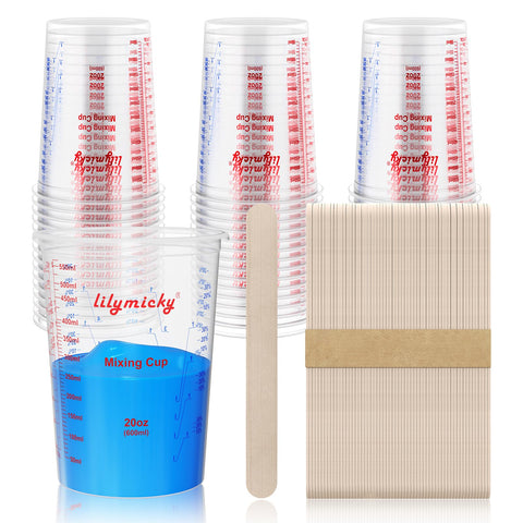 Lilymicky tazas de mezcla de 600 ml para medición precisa.