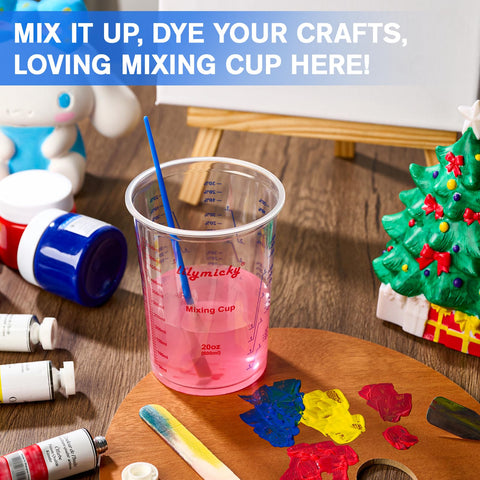 Tazas resistentes a químicos para resinas y pinturas.