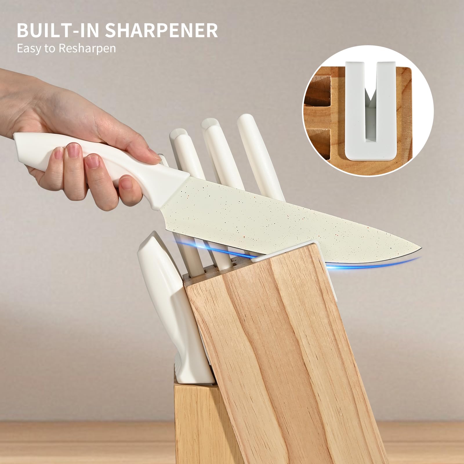LIN ZHI REN, cuchillo rebanador de hoja larga para lonchas uniformes.