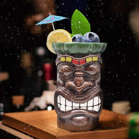 LINALL Tiki Mugs: diseño elegante y duradero para fiestas y decoración de barra.