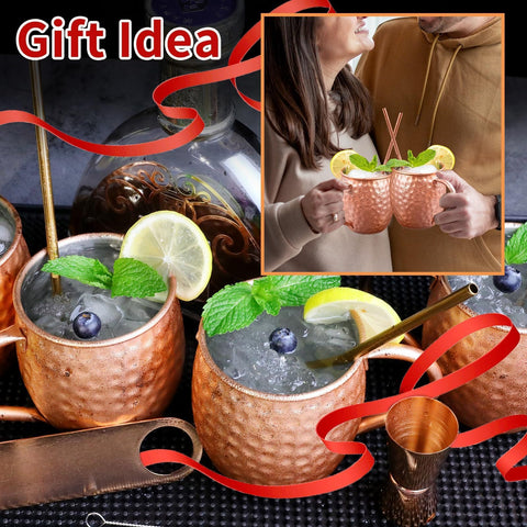 LINALL Moscow Mule: bebidas frías servidas en jarras de cobre duraderas.