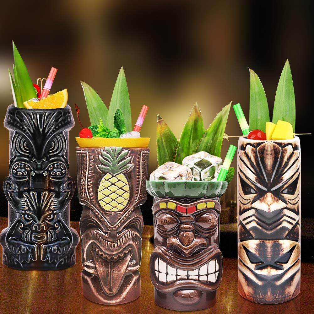 LINALL Tiki Mugs: regalo perfecto para anfitriones amantes de cócteles.
