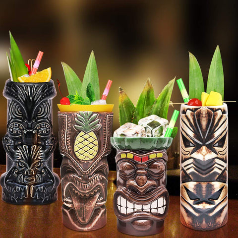 LINALL Tiki Mugs: regalo perfecto para anfitriones amantes de cócteles.