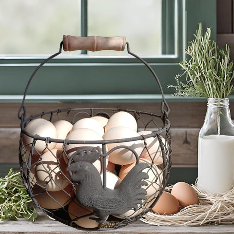 LINCOUNTRY cesta decorativa de huevos con asa, regalo perfecto.