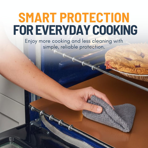 Linda's Essentials protector-base-horno cobre 17x25: evita manchas y salpicaduras.