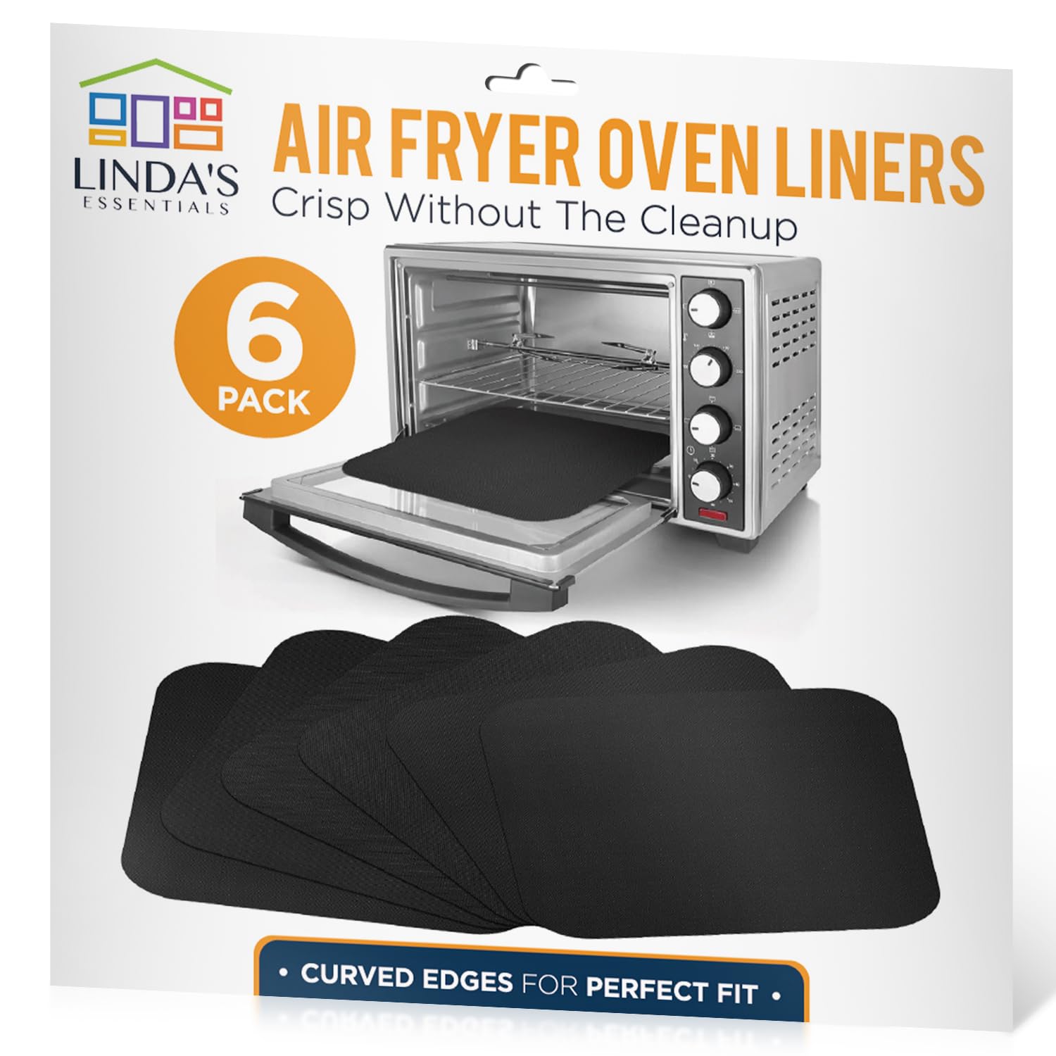 Linda's Essentials rejilla para horno 12x12 negro con superficie antiadherente para limpieza fácil