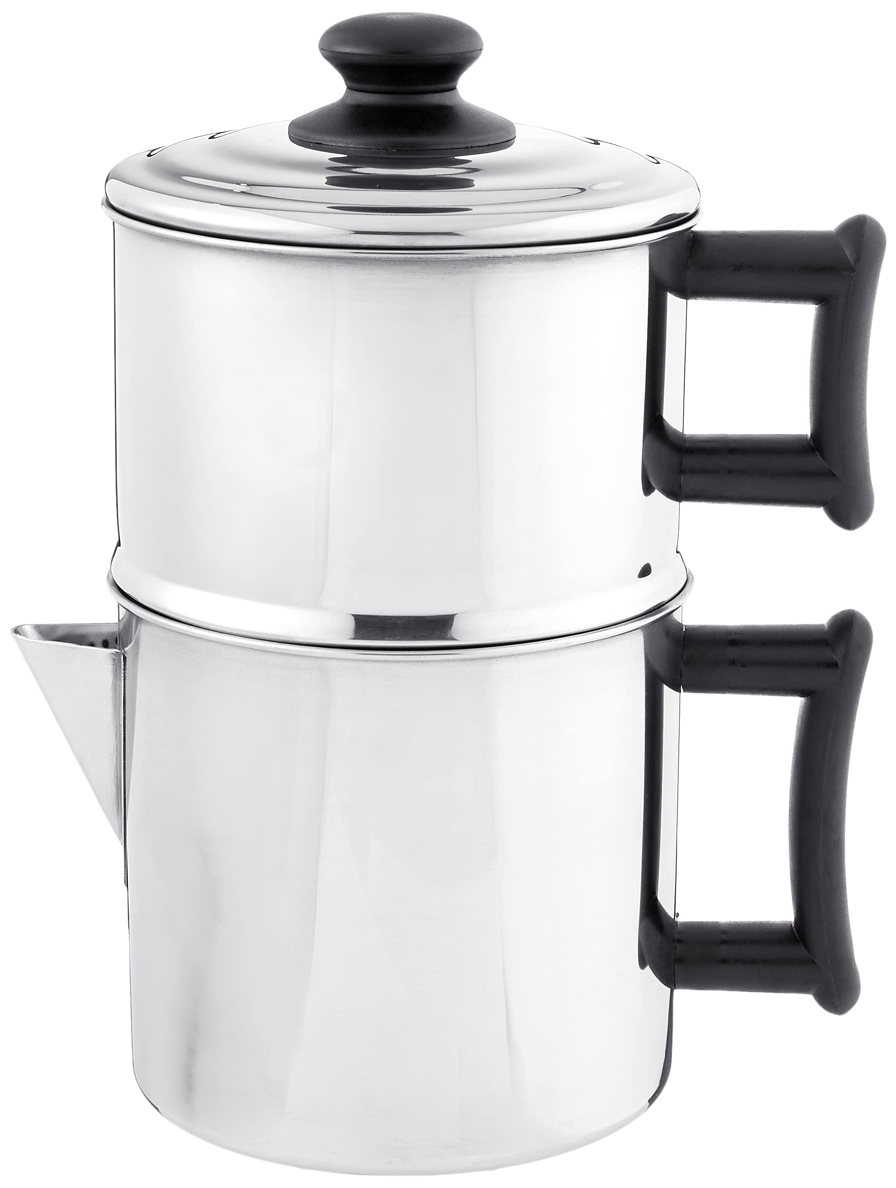 Cafetera Lindy's goteo de acero inoxidable para 10 tazas, uso en estufa.