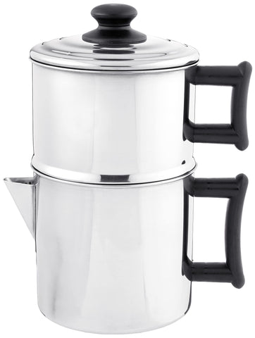 Cafetera Lindy's goteo de acero inoxidable para 10 tazas, uso en estufa.