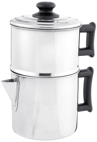 Pote filtrante Lindy's en acero inoxidable para extracción uniforme del café.