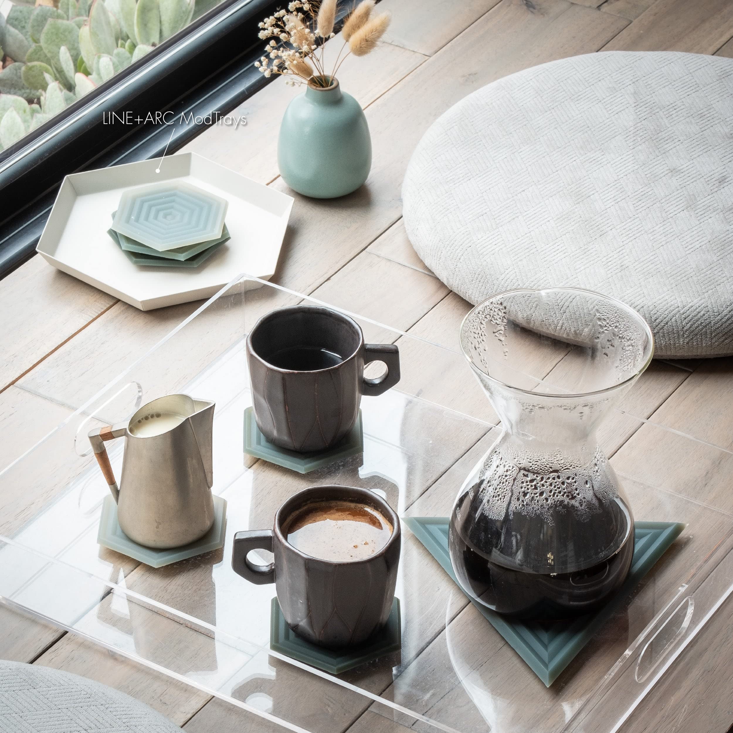 LINE+ARC Degrē trivets: conjunto de 3 para varios utensilios.
