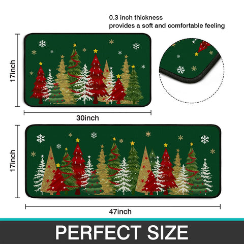 Lingcetger Navidad alfombra grande 17x47 pulgadas, ideal junto al fregadero.