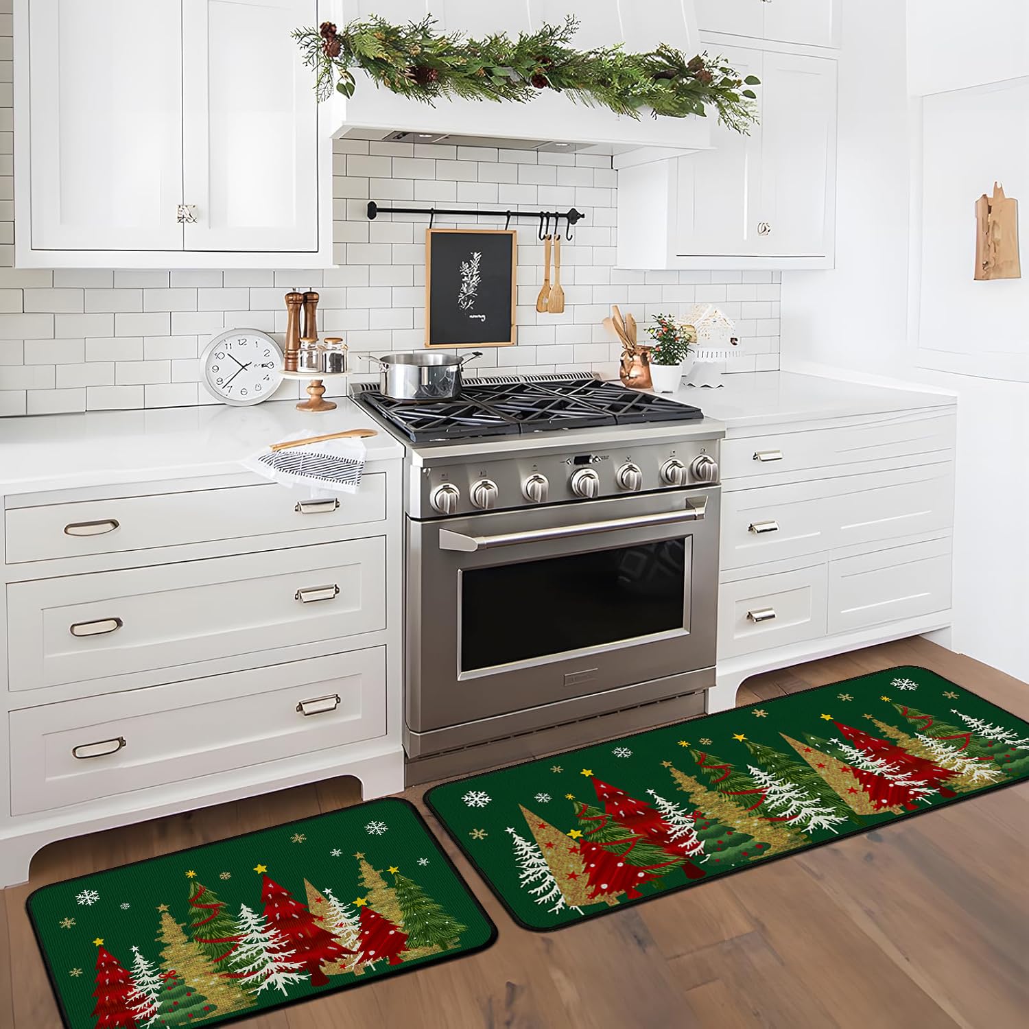 Lingcetger Navidad alfombra pequeña 17x30 pulgadas, perfecta para lavadero o entrada.