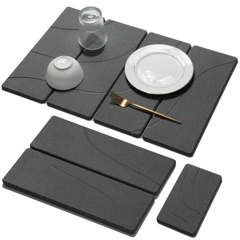 Linidcoud piedra secado gris 24x16 con diseño escultórico para encimado limpio.